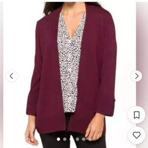 NWT Evolution Open Cardigan Sweater 3/4 Sleeves with buttons.